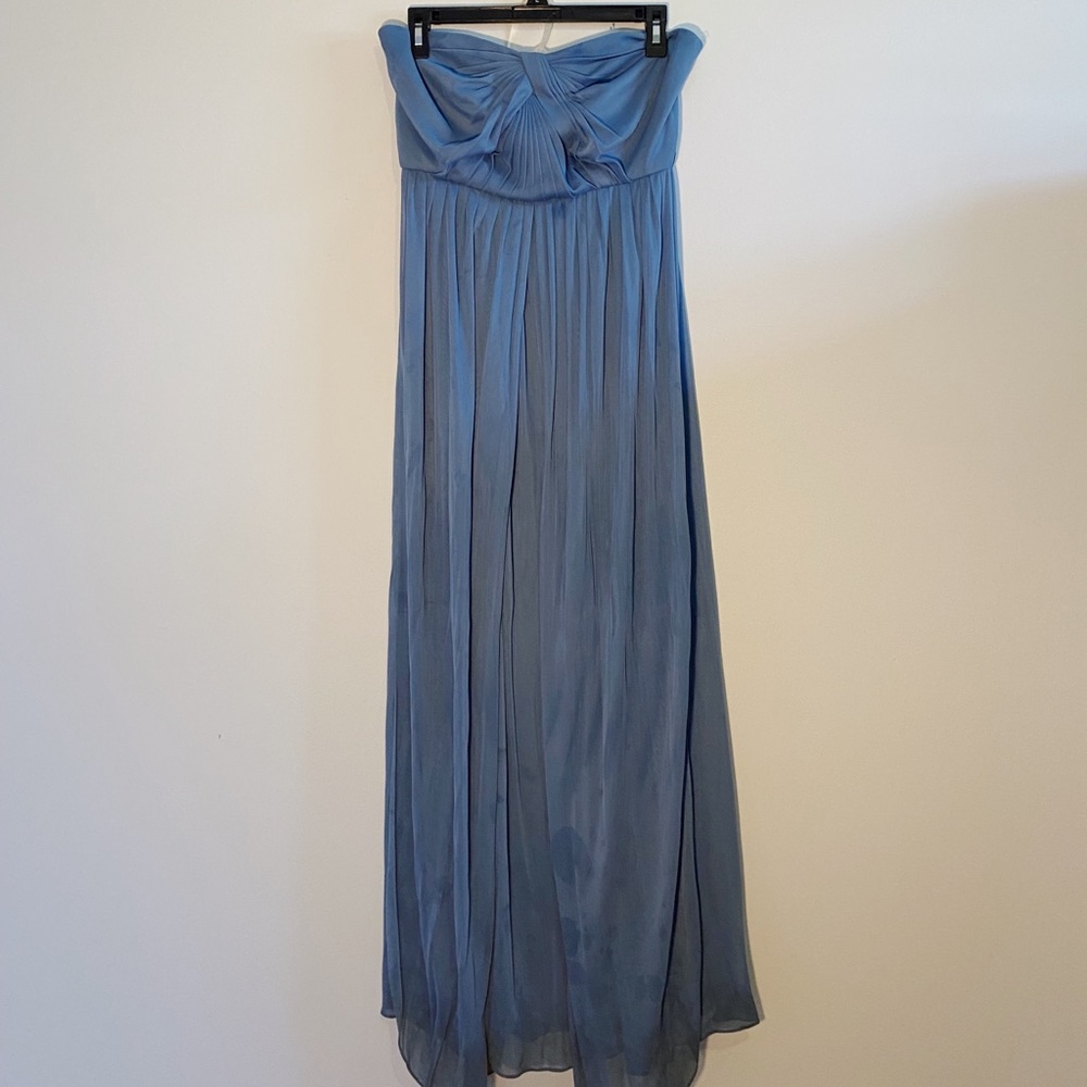 David’s Bridal | Dusty Blue Convertible Tull bridesmaids Dress